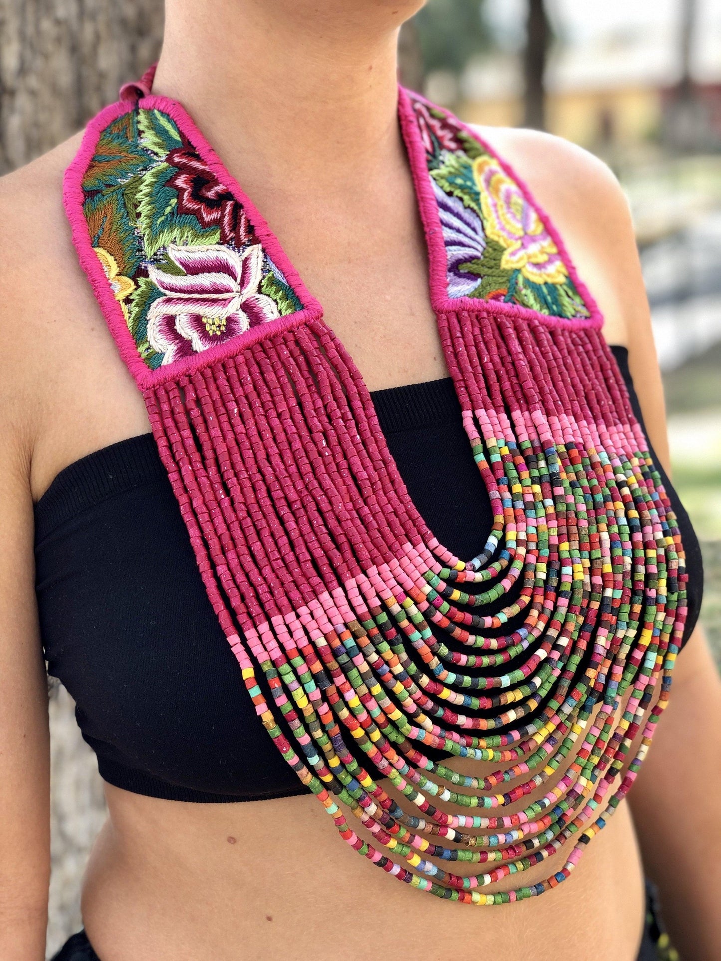 Embroidered Flowers Chest Pieces - "Patzún Flores"