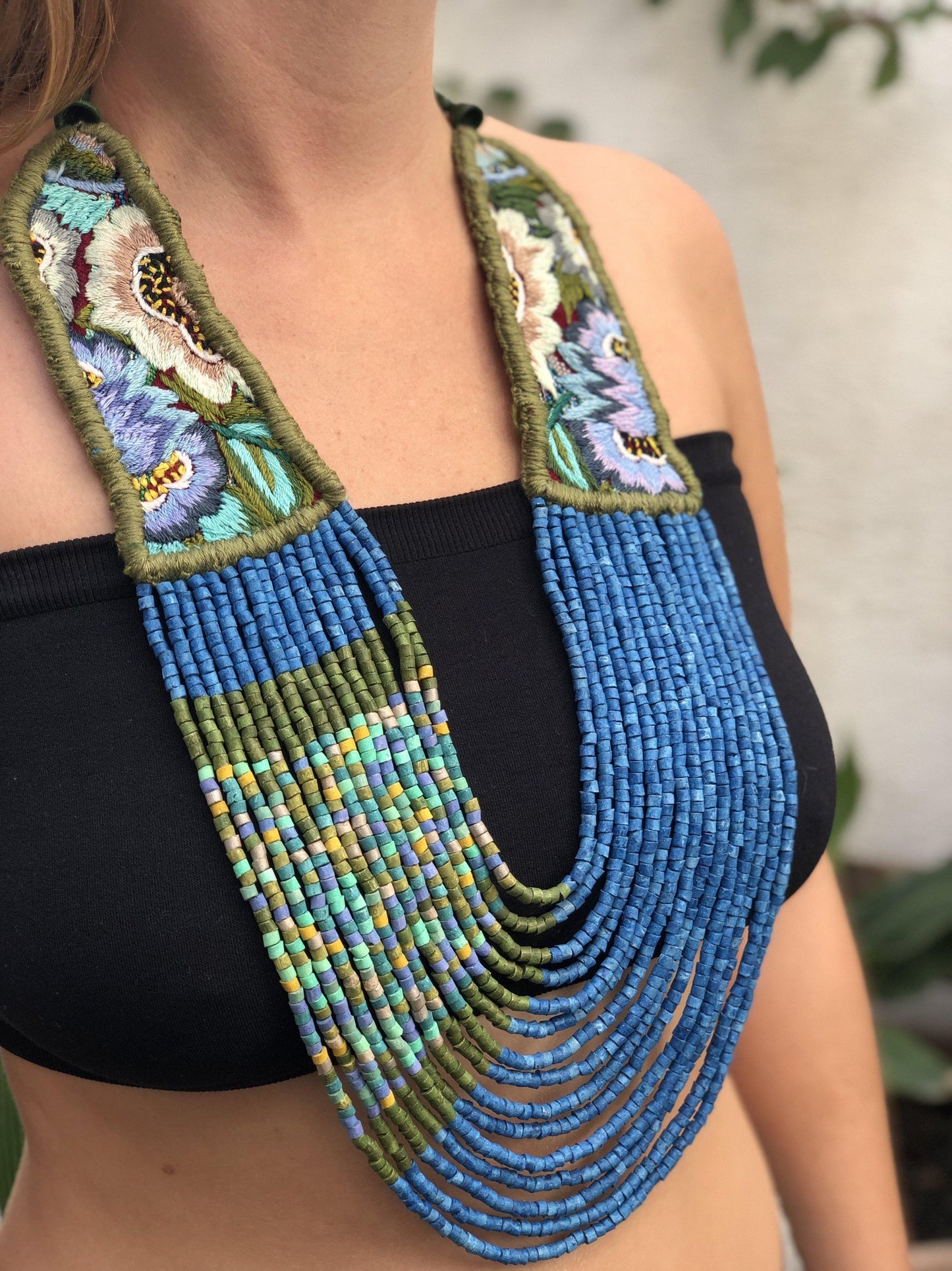 Embroidered Flowers Chest Pieces - "Patzún Flores"