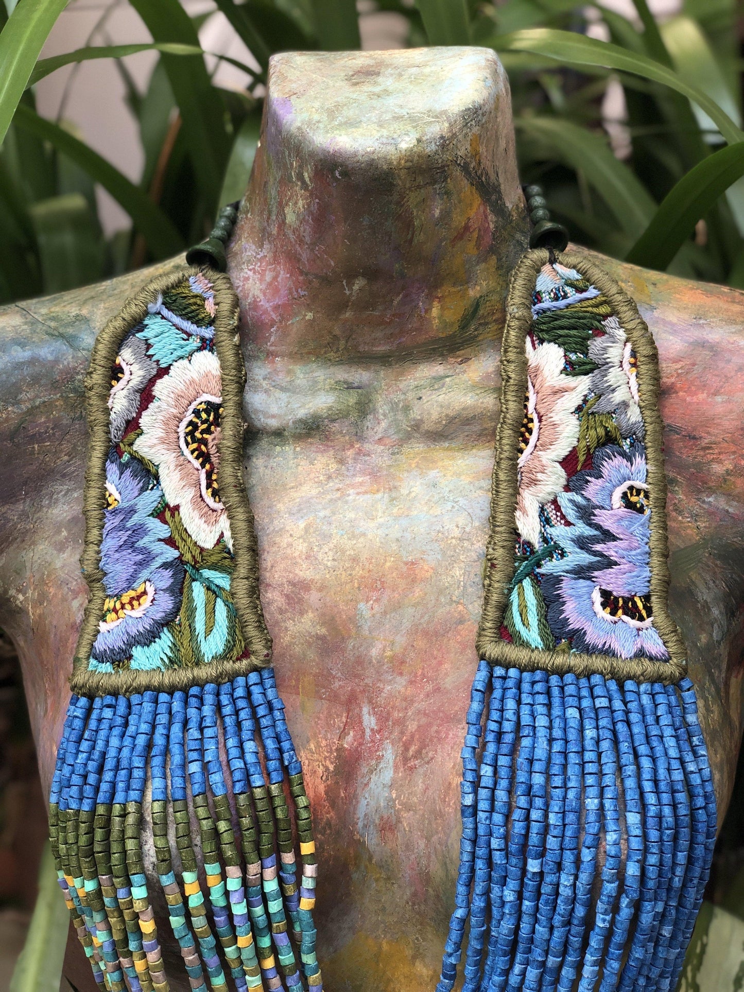 Embroidered Flowers Chest Pieces - "Patzún Flores"