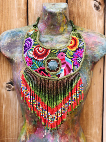 Woven Textile Necklaces with Jade - "Patzún Jade"