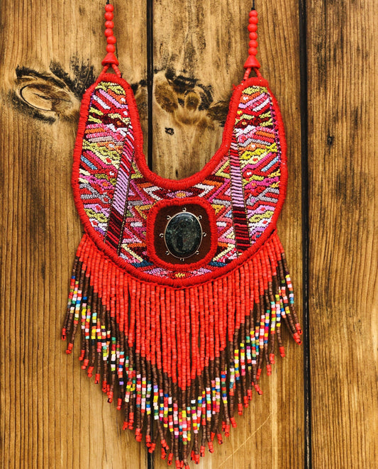 Woven Textile Necklaces with Jade - "Patzún Jade"