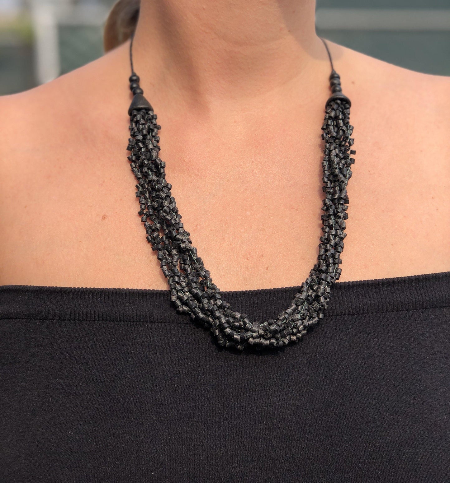 Torsade Collar Gargantilla 2en1 - "Poporopo", hecho a mano