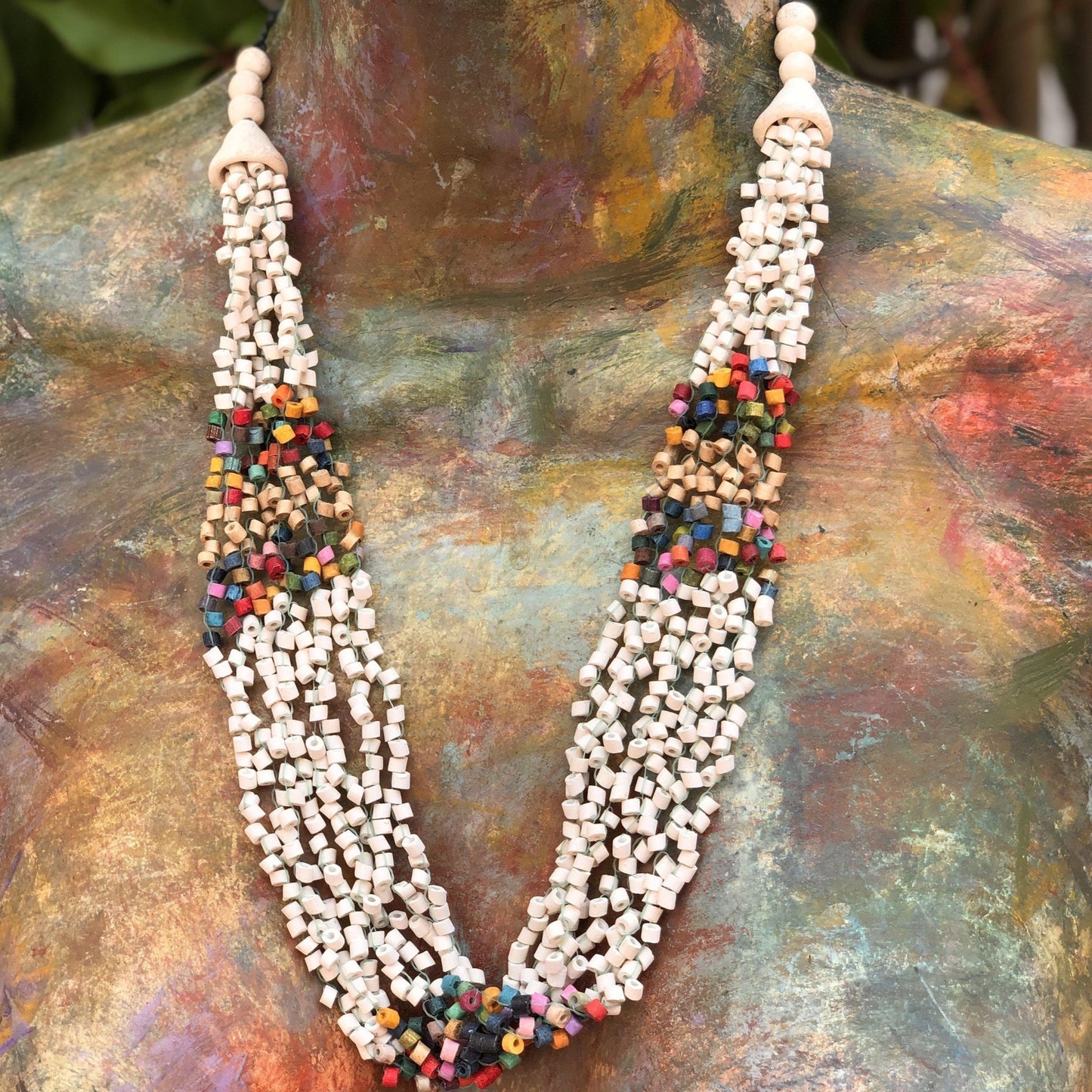 Torsade Collar Gargantilla 2en1 - "Poporopo", hecho a mano