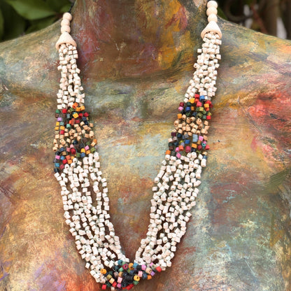 Torsade Collar Gargantilla 2en1 - "Poporopo", hecho a mano