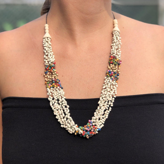 Torsade Necklace Choker 2in1 - "Poporopo", handmade