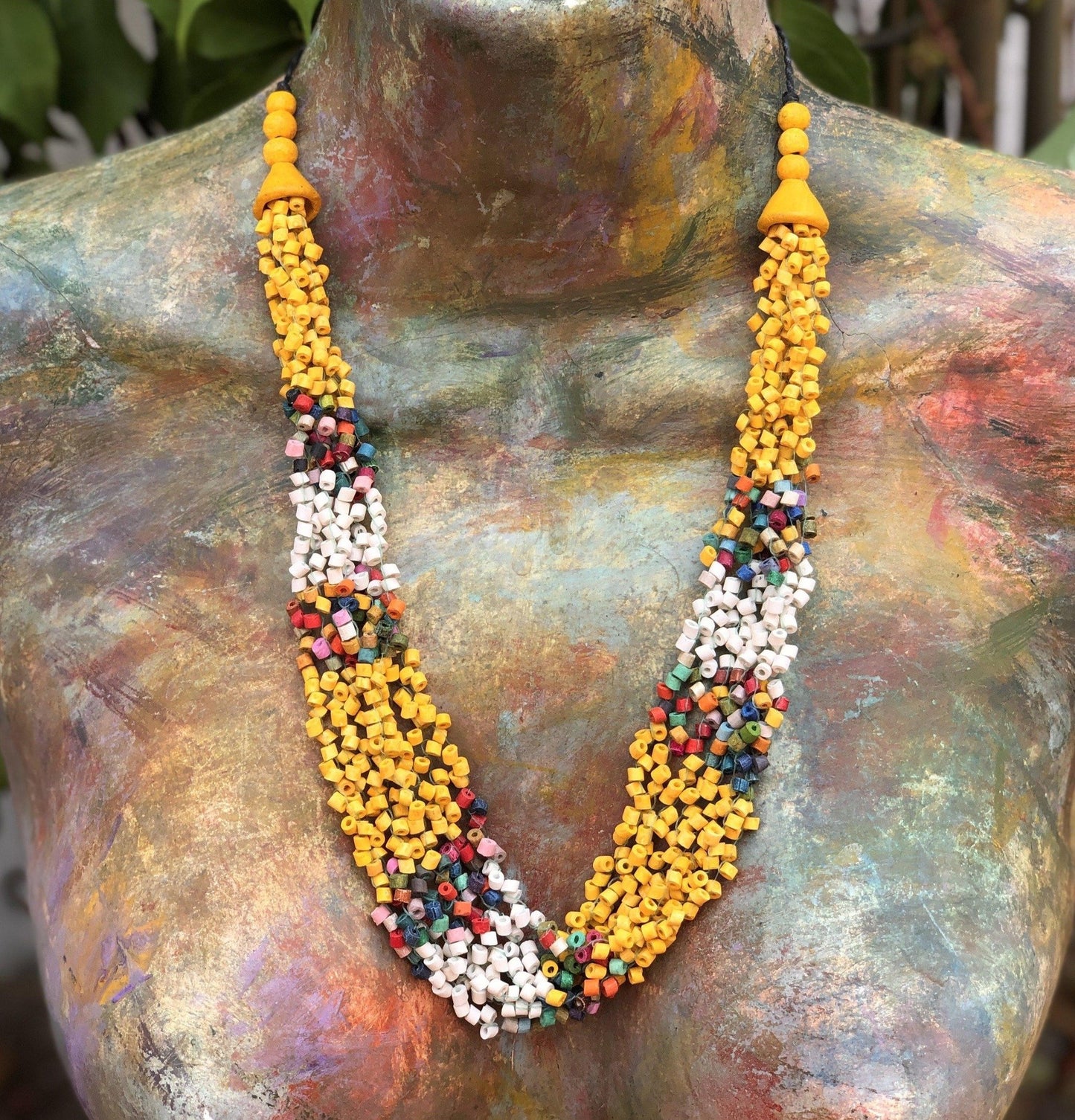 Torsade Collar Gargantilla 2en1 - "Poporopo", hecho a mano