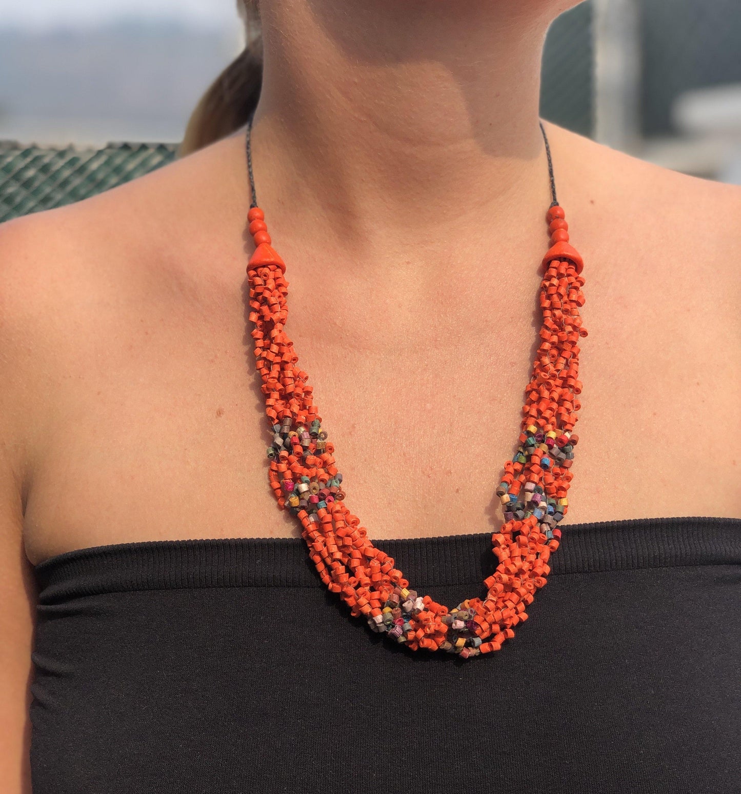 Torsade Collar Gargantilla 2en1 - "Poporopo", hecho a mano