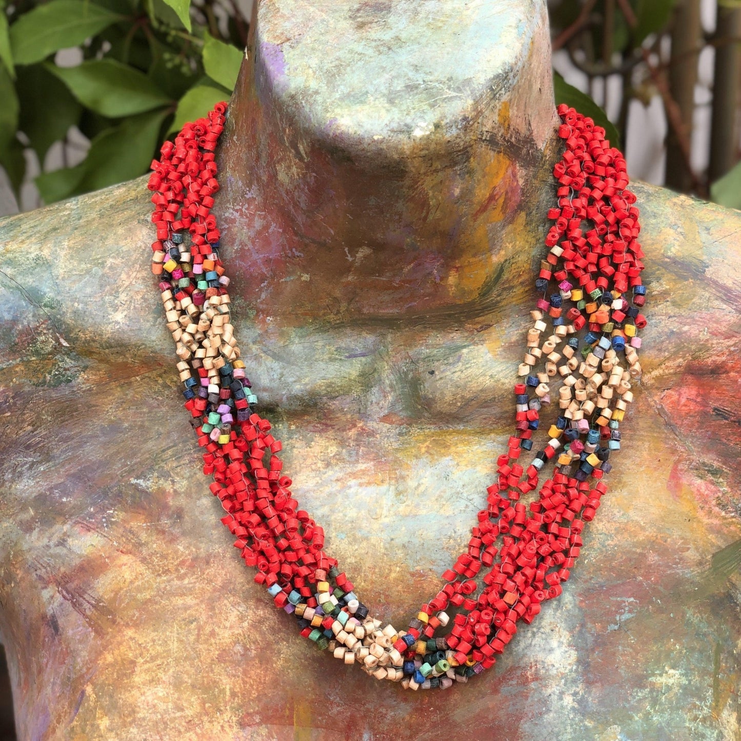 Torsade Collar Gargantilla 2en1 - "Poporopo", hecho a mano
