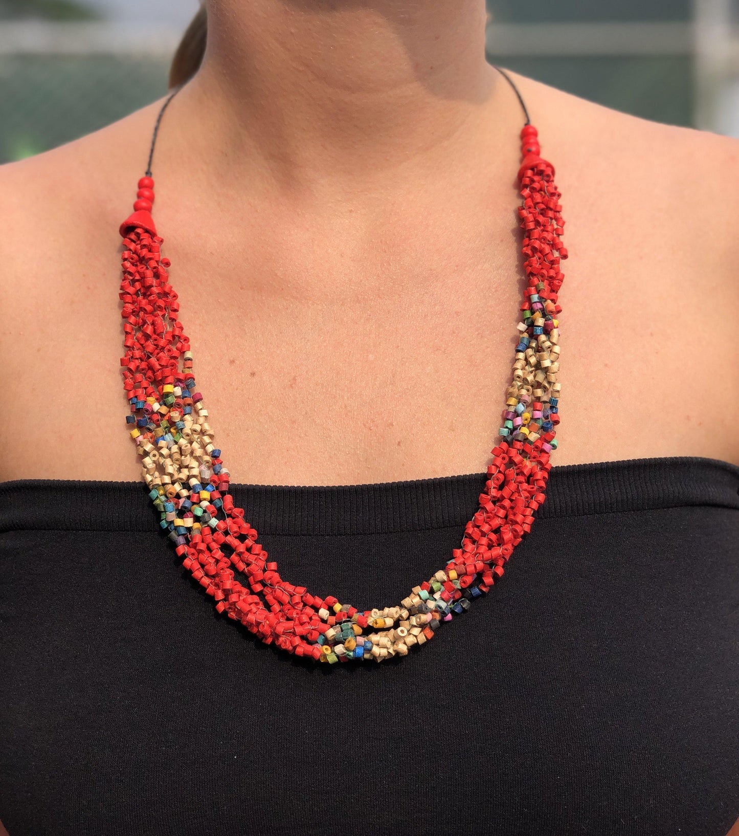 Torsade Collar Gargantilla 2en1 - "Poporopo", hecho a mano