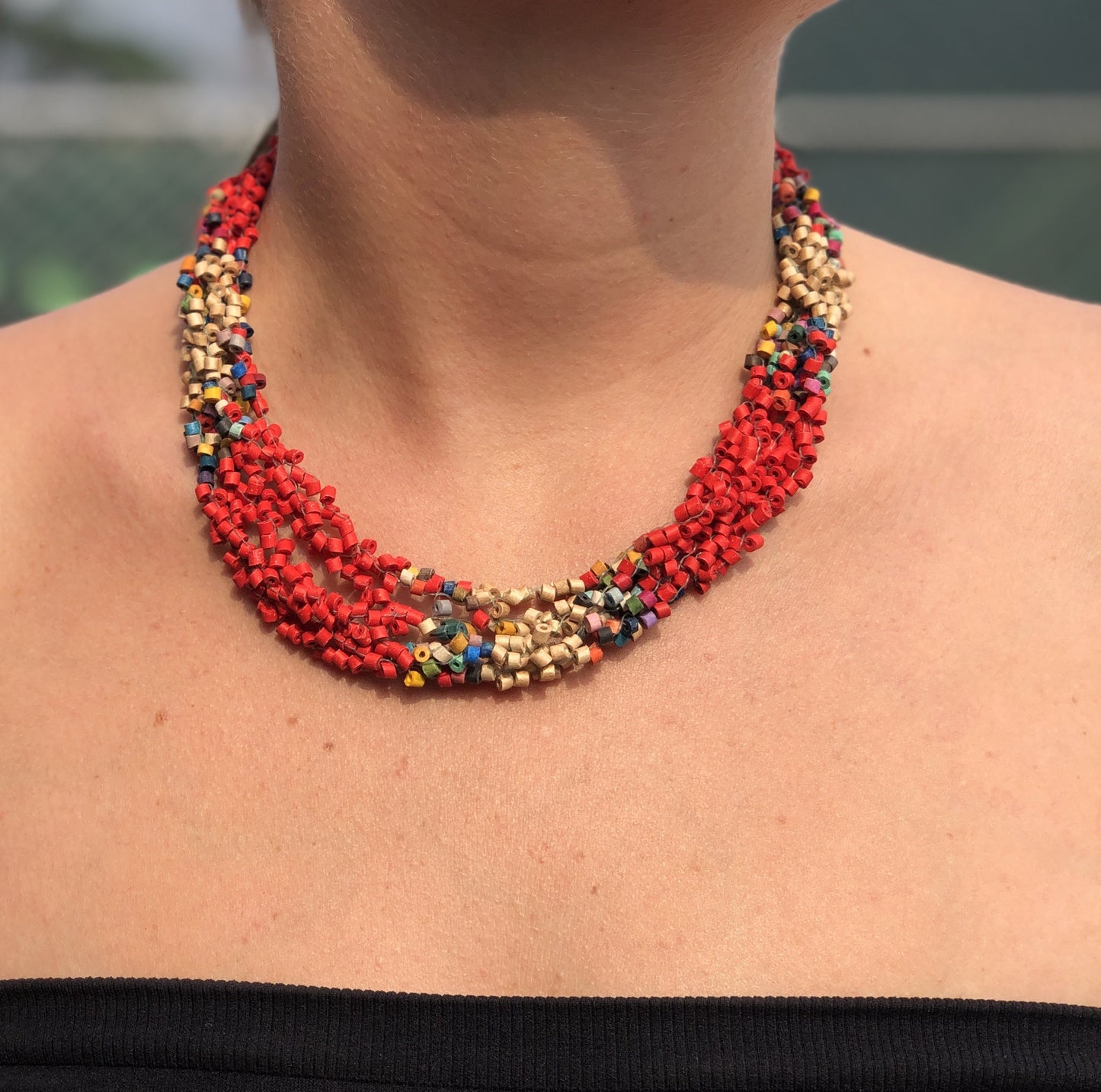 Torsade Collar Gargantilla 2en1 - "Poporopo", hecho a mano
