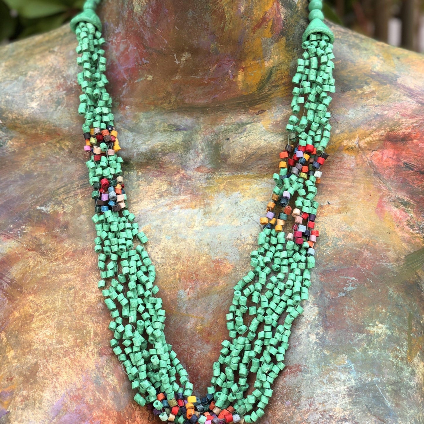 Torsade Collar Gargantilla 2en1 - "Poporopo", hecho a mano