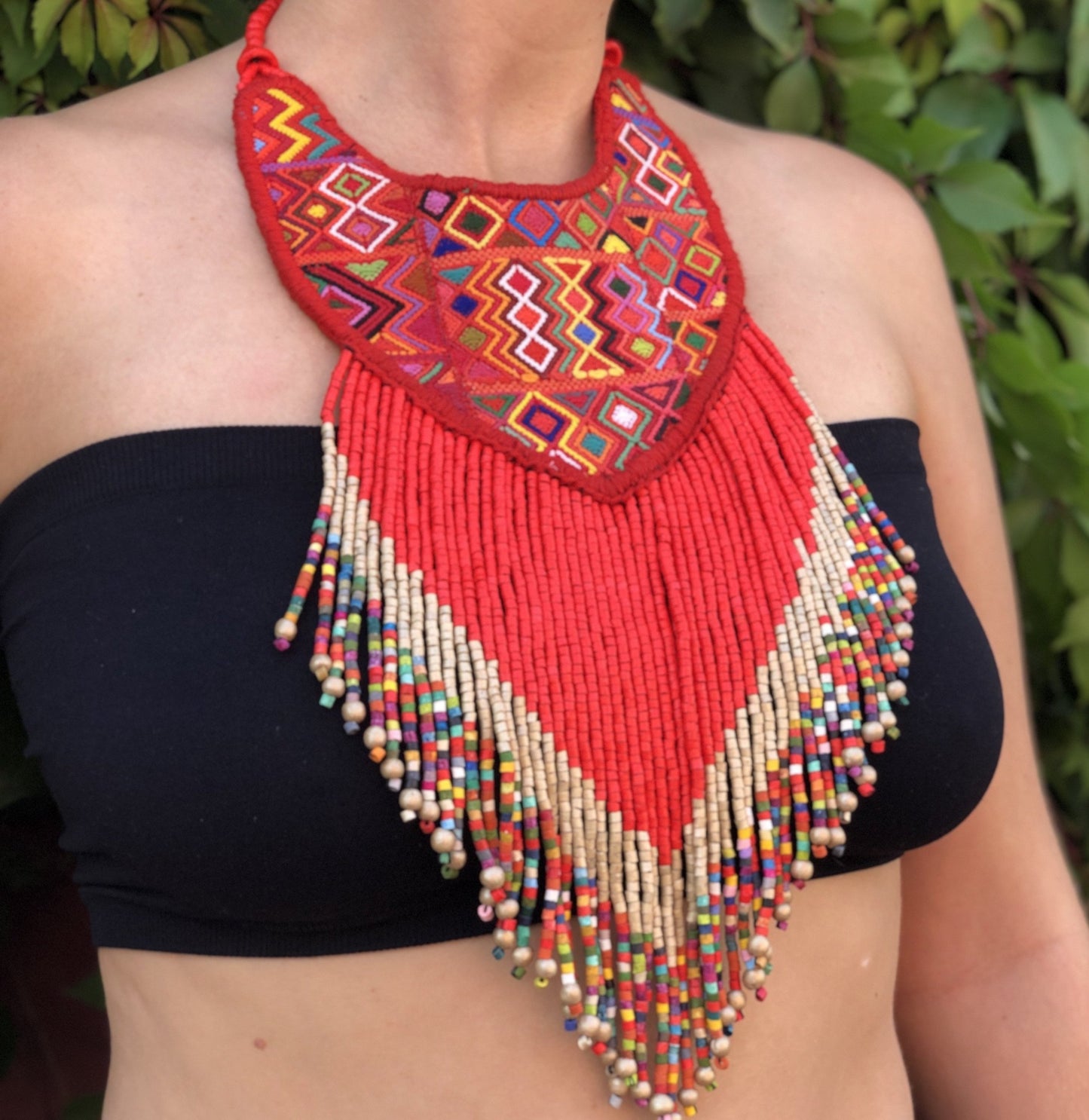 Woven Textile Necklaces - "Princesa Maya"