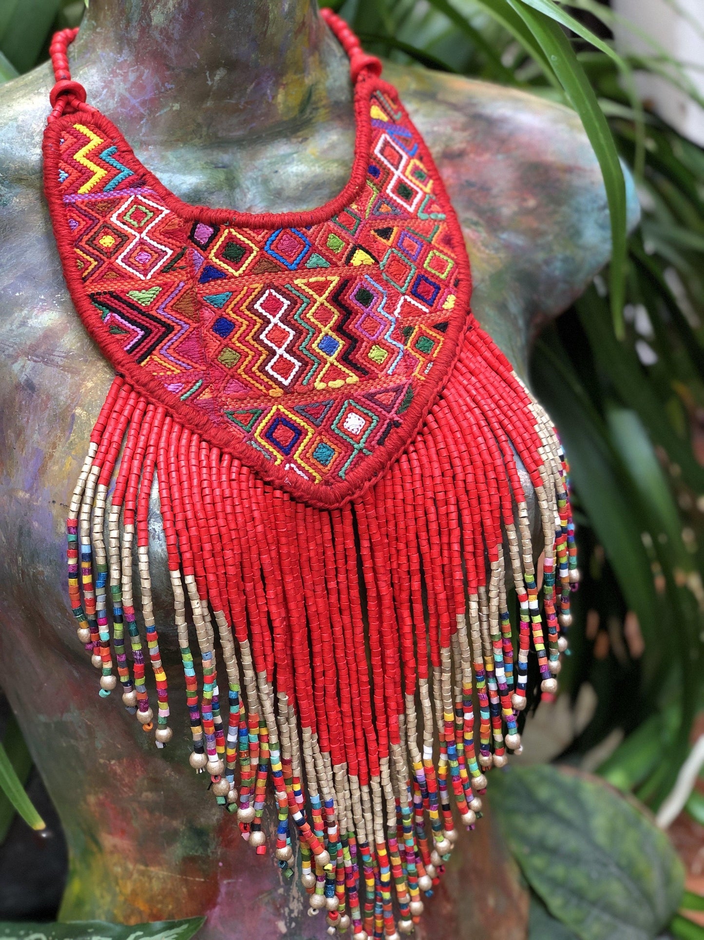 Woven Textile Necklaces - "Princesa Maya"
