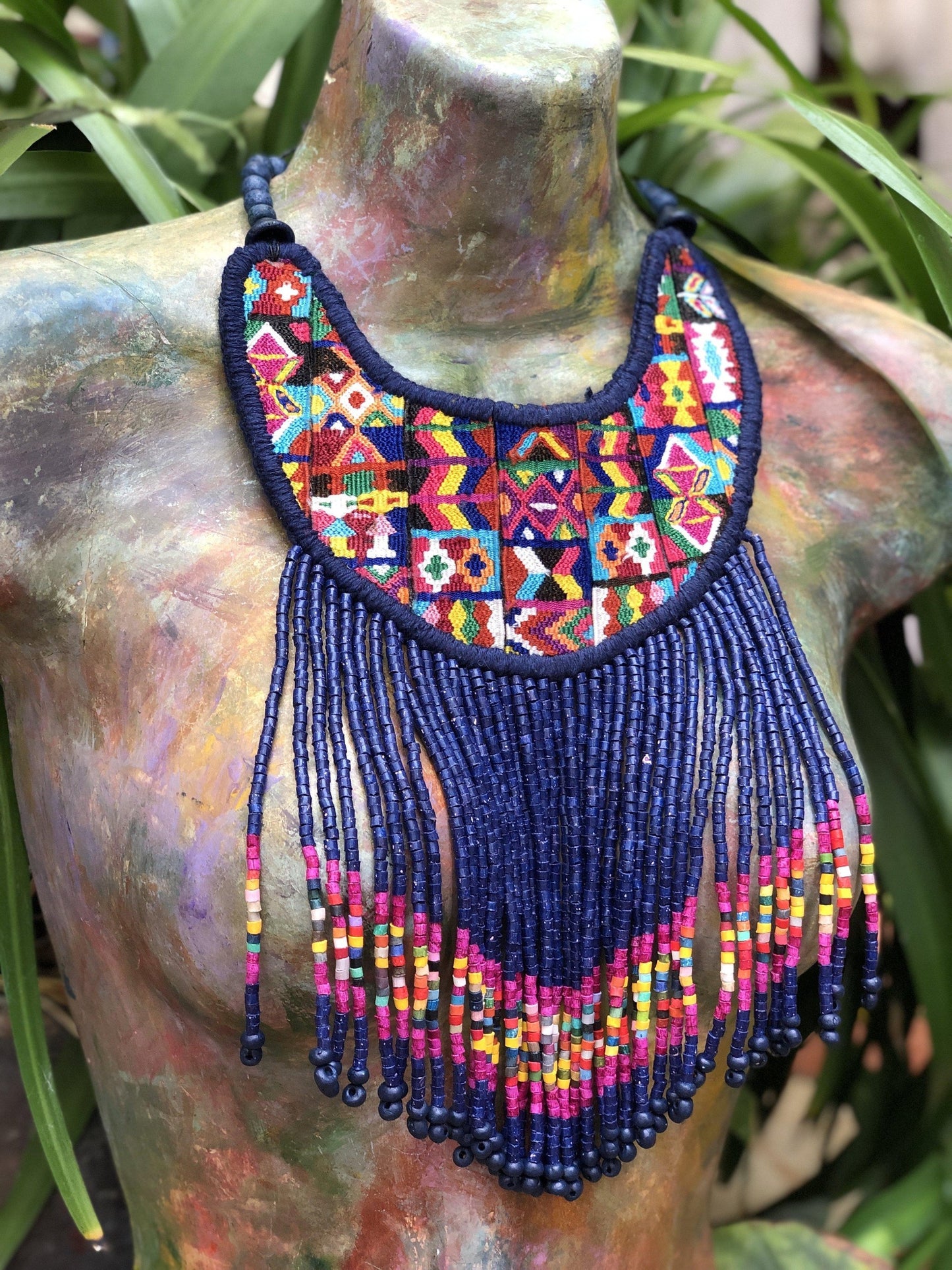 Woven Textile Necklaces - "Princesa Maya"