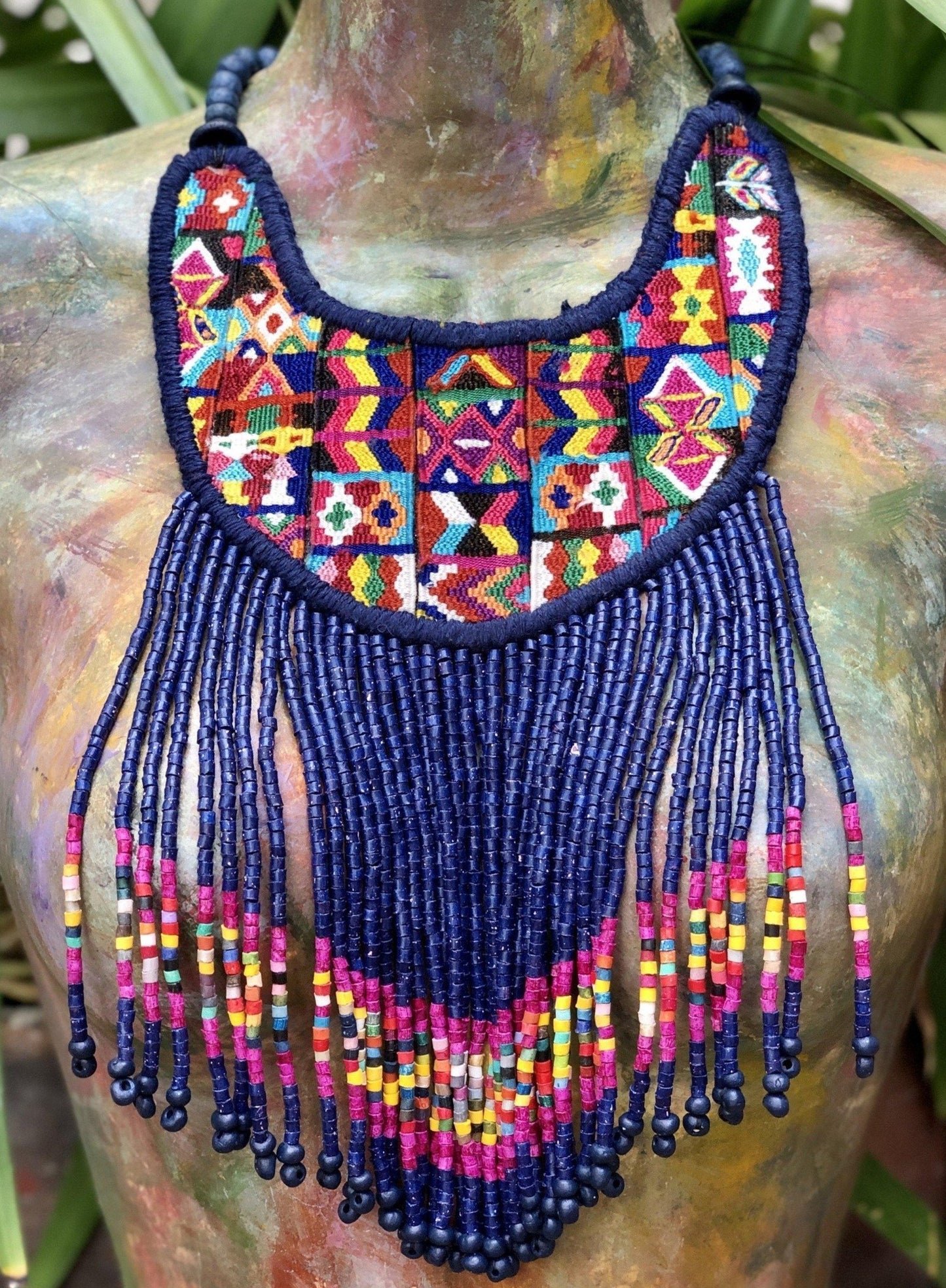 Woven Textile Necklaces - "Princesa Maya"