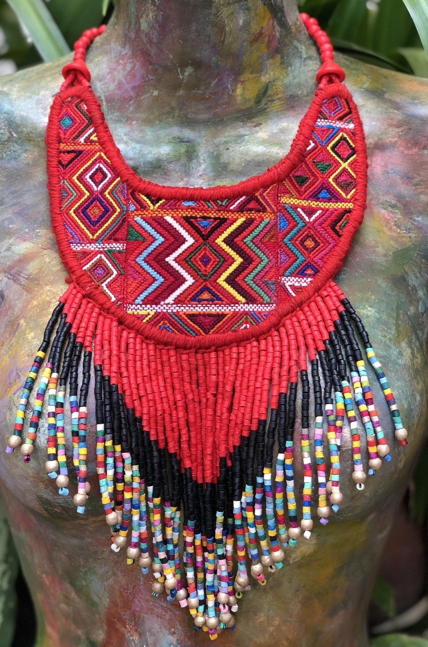Woven Textile Necklaces - "Princesa Maya"