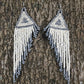 Long Beaded, Dangle Earrings - "Quetzal Edge", handmade