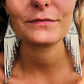 Long Beaded, Dangle Earrings - "Quetzal Edge", handmade