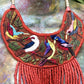 Embroidered Birds Necklaces - "Santiago Birds"