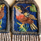 Embroidered Birds, Beaded, Dangle Earrings- "Santiago Birds", handmade