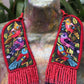 Embroidered Birds Chest/Neck Pieces - "Santiago Birds"