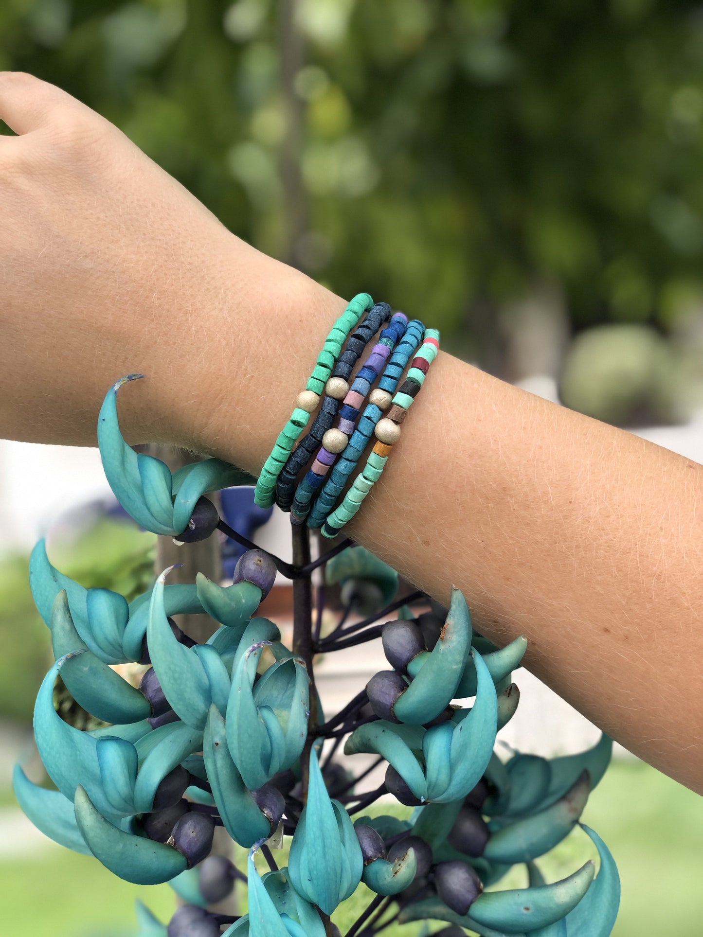 Solidarity Bracelets (Shades of Turquoise & Blue, 5 pcs.) 100% DONATION TO OUR ARTISAN FAMILIES