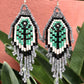Pendientes colgantes largos con cuentas - "Tikal Fossils", hechos a mano