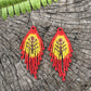 Pendientes colgantes largos con cuentas - "Tikal Fossils", hechos a mano