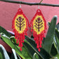 Pendientes colgantes largos con cuentas - "Tikal Fossils", hechos a mano
