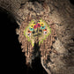 Pendientes colgantes largos con cuentas - "Tikal Harmony", hechos a mano