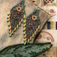 Pendientes colgantes largos con cuentas - "Tikal Spot", hechos a mano