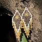 Pendientes colgantes largos con cuentas - "Tikal Spot", hechos a mano