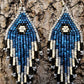 Pendientes colgantes largos con cuentas - "Tikal Spot", hechos a mano