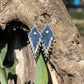 Pendientes colgantes largos con cuentas - "Tikal Spot", hechos a mano