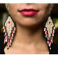 Pendientes colgantes largos con cuentas - "Tikal Spot", hechos a mano