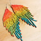 Pendientes colgantes largos con cuentas - "Tikal Synergy", hechos a mano