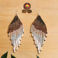 Pendientes colgantes largos con cuentas - "Tikal Synergy", hechos a mano