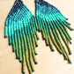 Pendientes colgantes largos con cuentas - "Tikal Synergy", hechos a mano