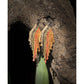 Pendientes colgantes largos con cuentas - "Tikal Synergy Earth", hechos a mano