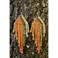 Pendientes colgantes largos con cuentas - "Tikal Synergy Earth", hechos a mano