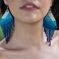Pendientes colgantes largos con cuentas - "Tikal Synergy", hechos a mano