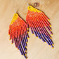 Pendientes colgantes largos con cuentas - "Tikal Synergy", hechos a mano