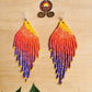 Pendientes colgantes largos con cuentas - "Tikal Synergy", hechos a mano