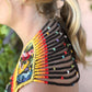Beaded Chains Shoulder Pieces with Decorative Patches - "Warrior"