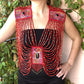 Beaded Chains Shoulder Pieces with Decorative Patches - "Warrior"