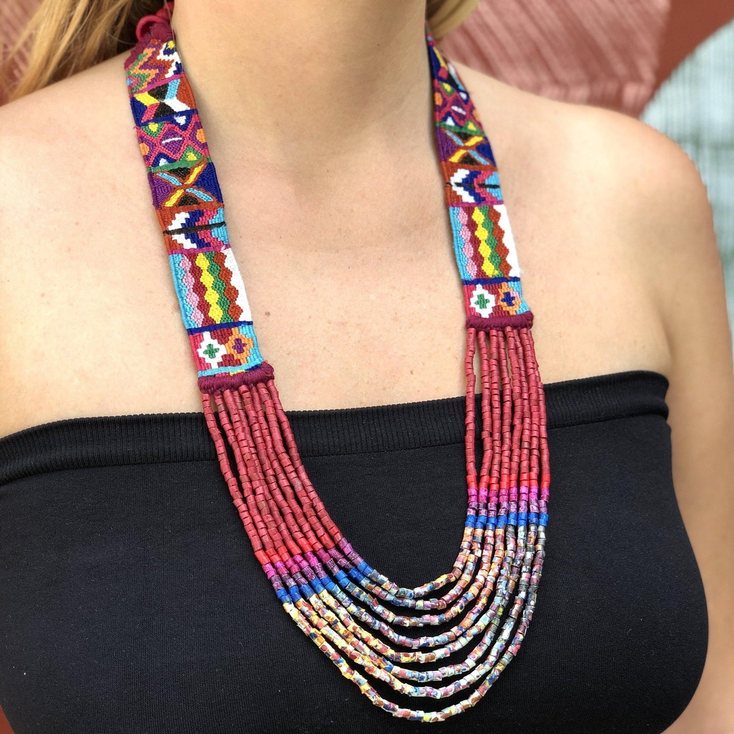 Woven Textile Necklaces - "Zunil"